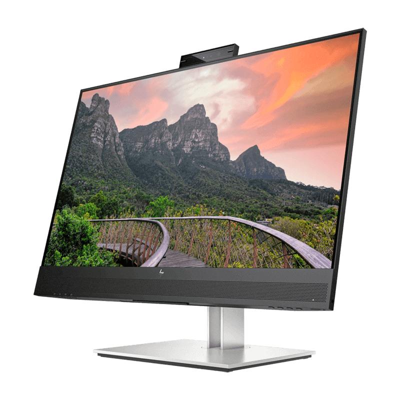 HP E27m G4 27" QHD USB-C Conferencing Monitor (40Z29AA) with 5MP Webcam, Dual Microphones, Stereo Speakers, and USB-C Docking.