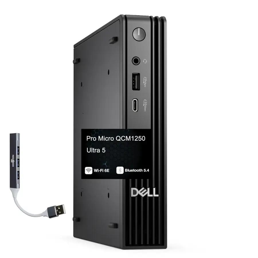 Dell Pro Micro QCM1250 - Ultra U5 235T- 16GB: 1 x 16 GB, DDR5, up to 4800 MT/s, non-ECC - 512GB SSD TLC - Intel(R) Wi-Fi 6E AX211, 2x2, 802.11ax, Bluetooth(R) wireless card - Dell Wired Keyboard - KB216 - Arabic (QWERTY) - Black , Dell Wired Mouse - MS116 - Black , Ubuntu 24.04 LTS (Long Term Support) , 1Year ProSupport and Next Business Day Onsite Service
