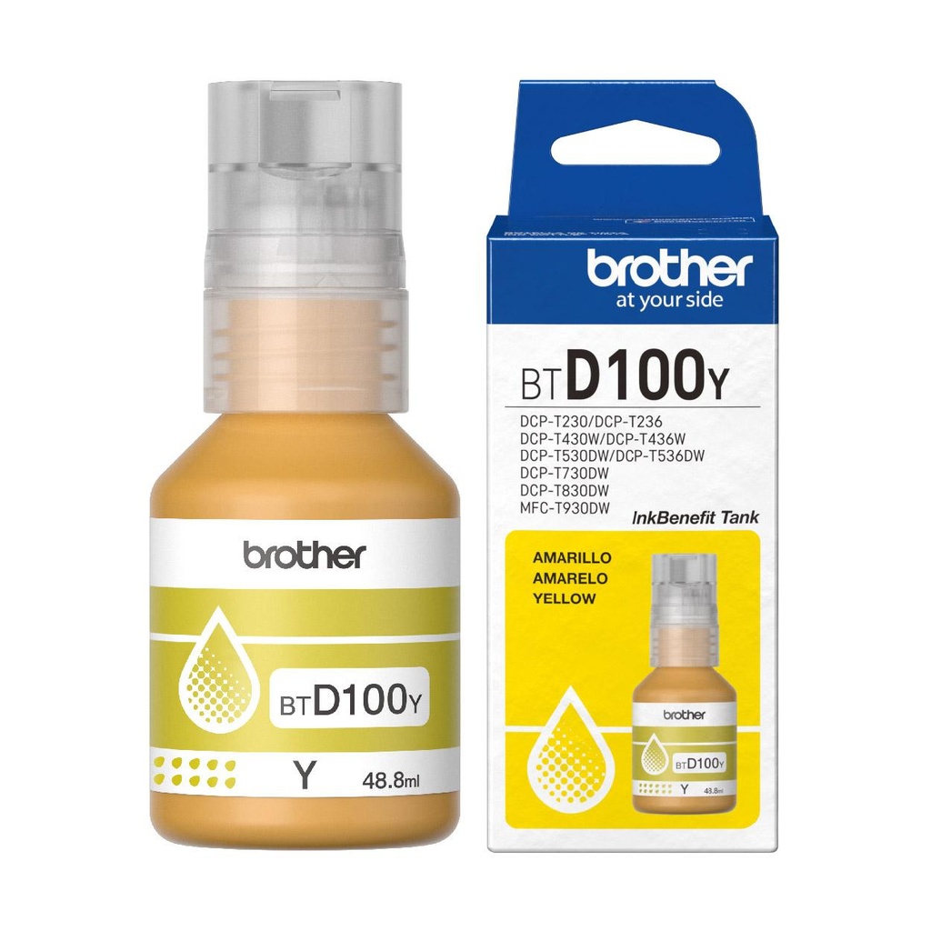 BROTHER INK D100 YELLOW ORIGINAL  حبر برازر اصلي