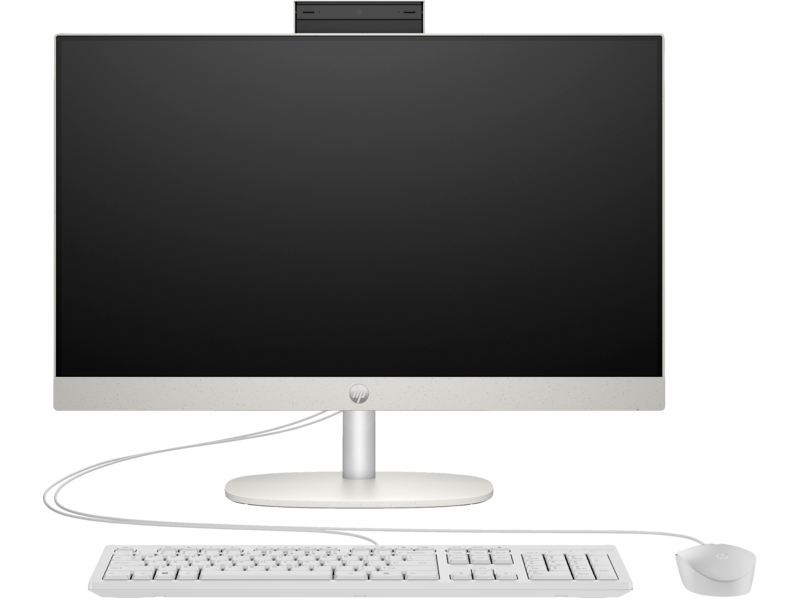 HP 245 G10 All-in-One PC | Ryzen 5 7520U | 8GB RAM | 512GB SSD | 23.8" FHD IPS | DOS | White | 245G1024AiOBU