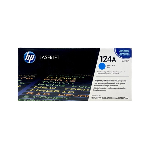 [21015001088] HP TONER CARTRIDGE 124A CYAN Q6001A ORIGINAL حبر اتش بي اصلي