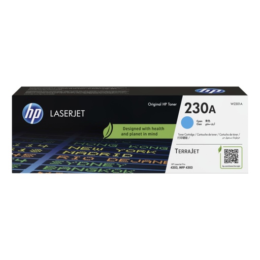 [21015001096] HP 230A Cyan LaserJet Toner Cartridge W2301A 